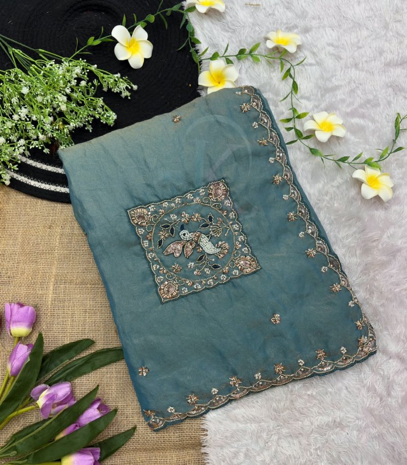 Jk 502 Soft Fabric Embroidery Work Saree